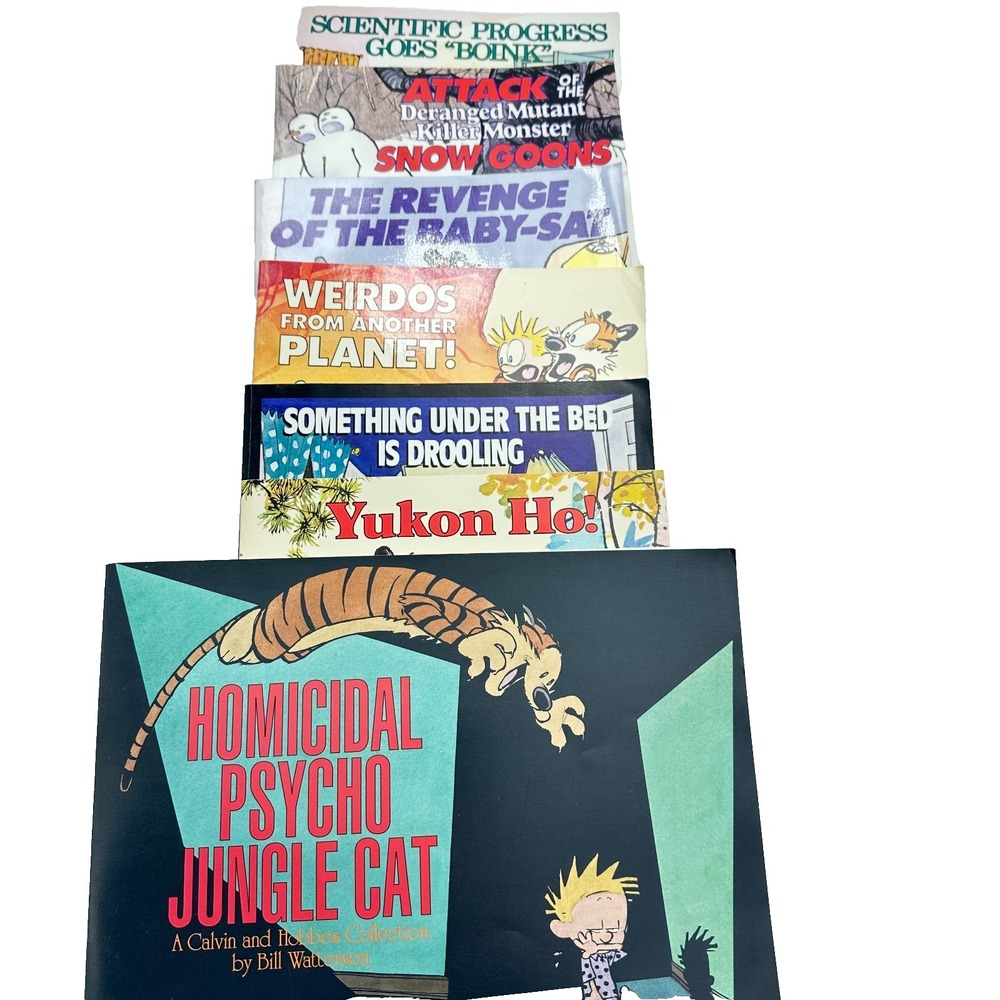 Lot‎ of 7 Calvin and Hobbes Collections - 6 Black & White & 1 With Some Color